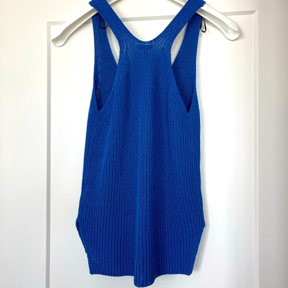 Mossimo Dutti NWOT knit blue racer back blouse/tank top large - Picture 3 of 4